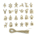 Miniatyrbillede 2 af 5: 48stk juleadventskalenderposer Pynt 1-24 Træ Brown 48 Pcs