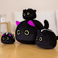 Miniatyrbillede 3 af 5: Sort kat om pude plys dukkelegetøj e gaver til drenge piger F Black 2#