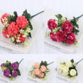 Miniatyrbild 5 av 5: 1 bukett 5 huvuden Hortensia Silk Flower Artificiell blomma Holdi Pink one size