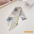 Nytt mode sidenscarf hårband Long Ribbon Bow n Printing Hai A7 one size