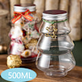 Miniatyrbillede 1 af 7: 500 ml kagedåse til småkager, gaveæske med sødt glas, gennemsigtig jul onesize