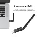 Miniatyrbilde 3 av 8: MT7601 Mini USB WiFi Adapter 150Mbps trådløst nettverkskort RTL8 Black MT7601 Chip
