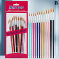 12 st målarpenslar Set Konst Rund Platt Hår Nylon Hår Målarpensel Multicolor B