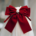 Miniatyrbillede 1 af 8: Elegant Fløjl Buespændebånd Hårklips Ribbon Bowknot Hestehale Barrette H A1