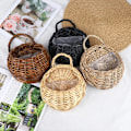 Miniatyrbillede 4 af 5: Flower er Wall Hanging Wicker Rattam Basket Garden Vine Pot s H Gray one size