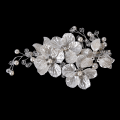 Pikkukuva 4 / 5: Morsiamen Crystal Pearl Flower -hiusklipsi Hiuskorut Häähiukset White 1pc
