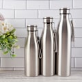 Miniatyrbilde 3 av 8: 650-1000 ml bærbar utendørs vannflaske Rustfri enkeltvegg Silver 1000ml