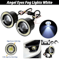 Miniatyrbild 2 av 5: 2,5'' 15W Bil Vit COB LED Projektor Angel Eyes Blå Ring DRL Blue 1Pcs