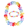 Pikkukuva 3 / 5: 50 kpl Hawaiian Flower leis Garland Kaulakoru Fancy Dress Party H Multicolor 50pcs