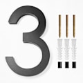 Pikkukuva 1 / 5: Osoite Big Modern Door Alphabet kelluvat talon numero kirjaimet Black 3