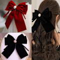 Miniatyrbilde 3 av 8: Elegant Fløyelsbue Hårklipp Båndsløyfe Hestehale Barrette H A2