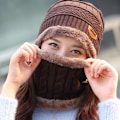 Miniatyrbilde 3 av 5: Menn Kvinner Vinter Varm Hekle Strikk Baggy Beanie Ull Skull Hat Brown KK2