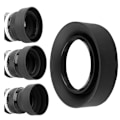 Miniatyrbillede 1 af 6: Universal 3-trins sammenklappelig 3i1 gummi foldbar modlysblænde Su Black 49mm