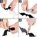Pikkukuva 8 / 8: 12 kpl Halloween-koristetta 3D musta PVC-lepakko Halloween-juhlat one size