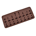 Miniatyrbillede 4 af 7: 1 STK New Chess Silikone Chokolade Forme DIY Kage Dekoration Kitc Brown one size