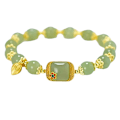 Miniatyrbilde 7 av 7: Stil Imiterer Hetian Jade Armbånd Kvadrat Sukker Lotus Perler One Size
