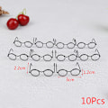 Miniatyrbillede 1 af 8: 10 Stk Mode Rundt Stel Lensless Retro Cool Dukke Briller Til Black S