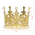 Miniatyrbilde 1 av 5: 1stk Perlekronekake Dekorativ Små Tiaraer Krystallperle Pri Golden 7*5.5cm