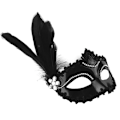 Miniatyrbilde 3 av 8: Fjærperlemaske Halloween-fest Maskerade Hvit Svart Øye M White