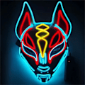 Pikkukuva 3 / 5: Anime Decor Fox Mask Neon Led Light Cosplay Mask Halloween Par Red One Size