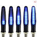 Pikkukuva 1 / 5: 2kpl universal virtaava moottoripyörä moottoripyörä LED-suuntavilkku indikaattori Ice blue 2Pcs