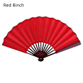 Miniatyrbilde 1 av 8: Stil Håndholdt Fan Blank Silke Cloth Folding Fan Party Bryllup Red 8inch