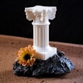 Miniatyrbild 8 av 8: Romersk pelare grekisk kolumn staty piedestal ljusstake stativ Fig White onesize