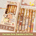 Miniatyrbilde 1 av 8: 6 stk. e Capybara trykkpenn Skoleartikler Tegneserie Capyba ONESIZE