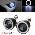 Pikkukuva 1 / 5: 2* 3,5" Angel Eyes LED-sumuvalo auton maastoauto Universal White Drivin 3.5White light 2Pcs