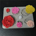 Miniatyrbillede 7 af 8: 3D Rose Flower Silikone Fondant Chokolade Form Kage Decor Suga A onesize