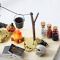 Pikkukuva 8 / 8: 1Set 1:12 Nukkekoti Halloween Kauhu Deko Leikki Lepakko Kallo Luuta one size