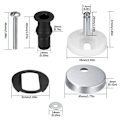 Miniatyrbilde 4 av 5: 2stk Toalettsete Hengsler Topp Fix Hengselpakke Monteringer Erstattere Silver onesize