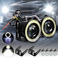 Miniatyrbild 1 av 5: 2,5'' 15W Bil Vit COB LED Projektor Angel Eyes Blå Ring DRL Blue 1Pcs