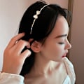 Miniatyrbillede 3 af 5: Rhinestone-hårbånd Bowknot-hårbøjle Krystal-hårclips Kvinder H Silver one size