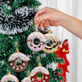 Miniatyrbillede 5 af 8: Juletræspynt med Donut: 4 stk. Donut Festpynt Han Rose Gold