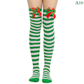 Miniatyrbillede 1 af 5: Julepynt Sokker Stribede Langstrømper Christmas Deco Green A10