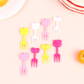 Pikkukuva 5 / 8: 10 kpl Mini Kawaii Eläin Piirretty Haarukka Hedelmä Lapset Kakku Jälkiruoka 3.8*1.6cm