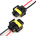 Miniatyrbillede 2 af 5: 2 STK H11 H8 H9 ledningsnet hunstik ledningsstik Black One Size