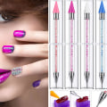 Miniatyrbillede 2 af 8: 1 stk Dual Ended Dotting Pen Rhinestone Picker Wax Pencil Nail Ar White one size