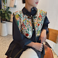 Miniatyrbilde 8 av 8: Kvinner Brodert Skulder Skjerf Sjal Wrap Floral Skjorte Colla N7 one size
