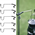 Miniatyrbilde 2 av 8: Campinglys stangkrok Rustfritt stål teltstang lampekrok Mul Black 5PCS