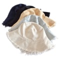 Miniatyrbillede 3 af 5: Brevtryk Bucket Cap Mænd Kvinder Unisex Banana Hat Bob Caps Hej Navy blue One Size