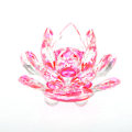 Miniatyrbild 1 av 5: 60 mm kvartskristall Lotus Flower Hantverk Glas Fengshui prydnad Pink one size