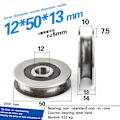 Miniatyrbild 2 av 8: 12*50*13mm spårhjul Metall U-spår ståltrådslyftning A2 A2