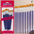 12 st målarpenslar Set Konst Rund Platt Hår Nylon Hår Målarpensel Blue C