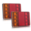 Miniatyrbillede 3 af 5: 2 Stk Vandtæt 8 LED Trailer Lys Bag Baglygte 12V DC Bil T Red 2pcs