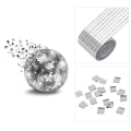 Miniatyrbillede 4 af 8: Mirror Mosaic Fliser Stickers DIY Selvklæbende Mini Square Acry Silver 4*100cm