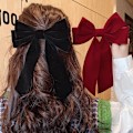 Miniatyrbilde 4 av 8: Elegant Fløyelsbue Hårklipp Båndsløyfe Hestehale Barrette H A2