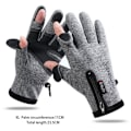 Pikkukuva 1 / 5: Talvikalastushanskat 2 sormella, vedenpitävä, tuulenpitävä Cyclin Gray XL