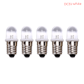 Miniatyrbillede 1 af 5: 5 stk E10 LED pære DC 3V 4,5V Instrument Pære Indikator Pære Fla white DC3V